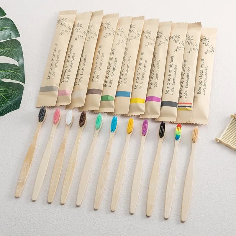 Bamboo Toothbrush Set - Набор из 10 натуральных бамбуковых зубных